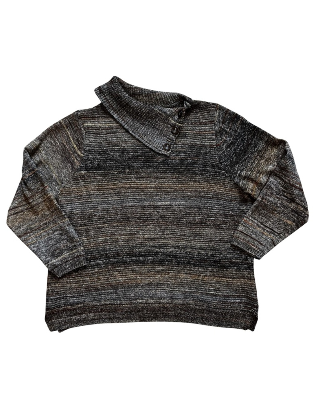 CJ Banks Neutral Multicolor Cowl Neck Sweater size 1x